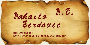 Mahailo Berdović vizit kartica